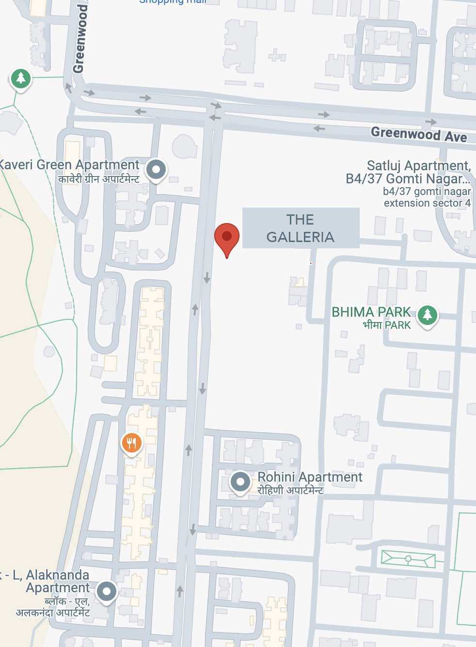 The Galleria map